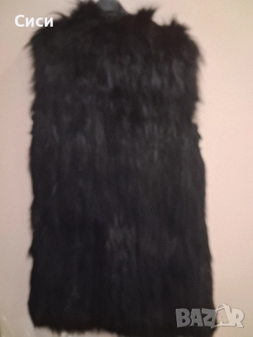 Дамски дълъг елек ест косъм, снимка 2 - Елеци - 52990082