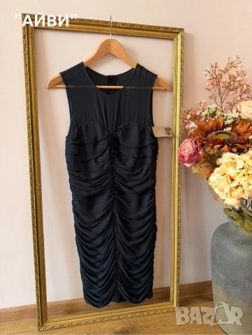 H&M черна официална мини рокля размер S, снимка 2 - Рокли - 54072790