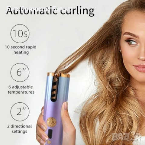 Нова Акумулаторна маша за коса къдрици автоматична 6 температури жени, снимка 6 - Маши за коса - 53841620