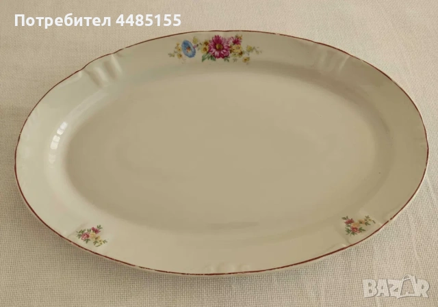 Три големи елипсовидни плата, ретро, снимка 4 - Чинии - 53075900