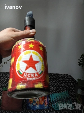 Шише ЦСКА ръчна изработка ново , снимка 2 - Декорация за дома - 54083465