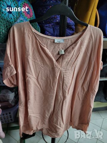 бледорозова ЛЕНЕНА риза,голям размер- 48/50, снимка 6 - Ризи - 45426757