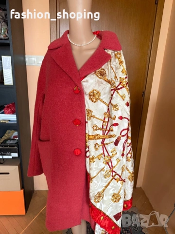 Палто Weekend Max Mara, цвят корал, размер 46 IT, снимка 11 - Палта, манта - 39359810