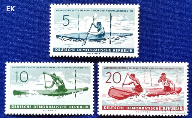 ГДР, 1961 г. - пълна серия чисти марки, спорт, 1*31, снимка 1 - Филателия - 46693534