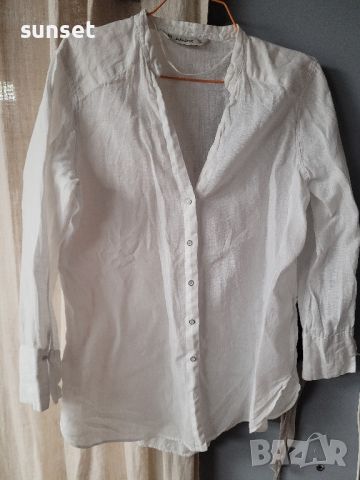 ЛЕНЕНА Бяла риза ZARA- M размер, снимка 4 - Ризи - 46430718
