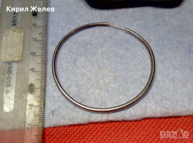 ГОЛЯМА КЛАСИЧЕСКИ РЕТРО АРТ МОДЕЛ СРЕБЪРНА ОБЕЦА Тип ОБРЪЧ СРЕБРО 925 ФИНА РЪЧНА РАБОТА 50047, снимка 5 - Обеци - 49682479