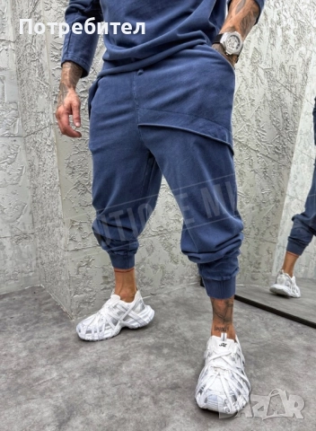 Мъжки спортен син екип със дупки, снимка 4 - Спортни дрехи, екипи - 52939906