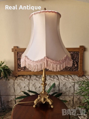 Превъзходна голяма антикварна бронзова настолна лампа , снимка 2 - Настолни лампи - 50605282
