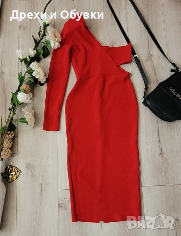 Елегантна червена рокля 