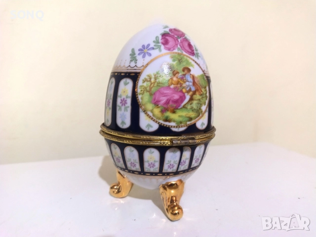 Порцеланово Яйце-Кутия за Бижута-Лимож, снимка 5 - Антикварни и старинни предмети - 52829431