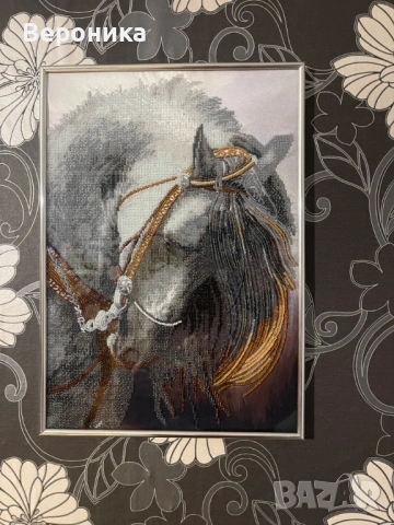 ушит гоблен със чешки мъниста "Грация", снимка 4 - Гоблени - 53040809