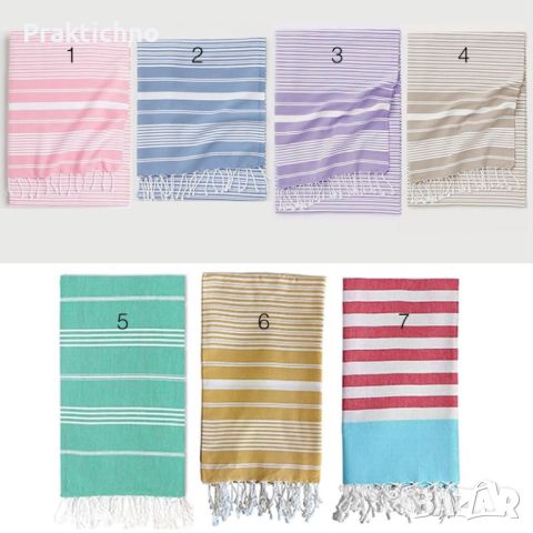 Плажни кърпи тип ПЕЩЕМАЛ 100% памук (Кърпи за баня,плаж и СПА) размери 100х180 см 🏖️⛱️🏝️, снимка 1 - Хавлиени кърпи - 46476973