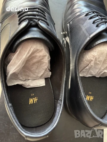 Елегантни мъжки черни обувки H&M 42 номер , снимка 4 - Официални обувки - 50666502