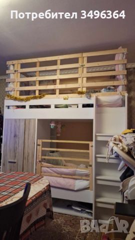 Детско двуетажно легло , снимка 1 - Мебели за детската стая - 46473583