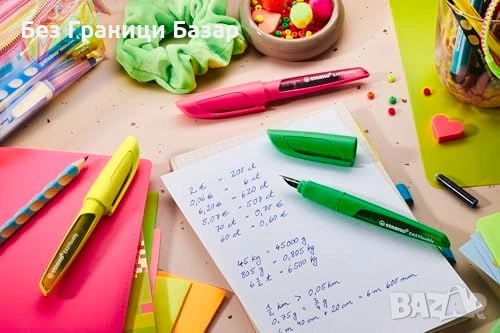 Нова STABILO EASYbuddy NEON ергономична писалка M за дясна ръка синя, снимка 4 - Други - 53817053