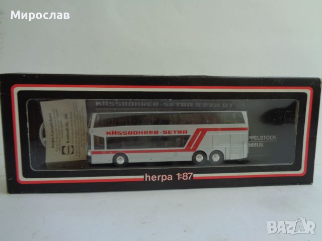 HERPA 1:87 H0 SETRA АВТОБУС МОДЕЛ КОЛИЧКА , снимка 1