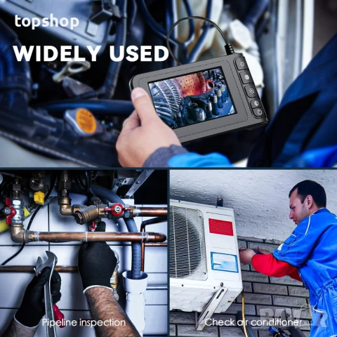 Индустриален ендоскоп SKYBASIC с двоен обектив, бороскопска камера със светлина, 4,3" LCD екран..., снимка 4 - Друга електроника - 49522727