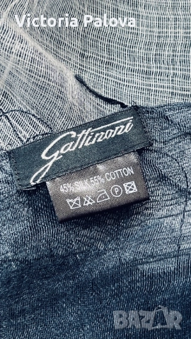 Италиански шал GATTINONI коприна 45% и памук 55%, снимка 7 - Шалове - 52224757