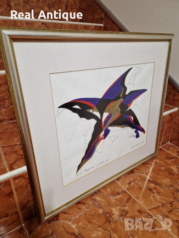 Мара Латева- Картина перо и туш " Звездолет ", снимка 4 - Картини - 53878150