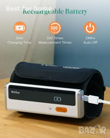 Wellue Bluetooth апарат за кръвно налягане за домашна употреба, снимка 7 - Друга електроника - 49638752