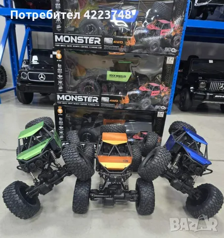 Радиоуправляем джип Monster Rock Wheeler 4х4 1:8 27326, снимка 5 - Коли, камиони, мотори, писти - 48428762