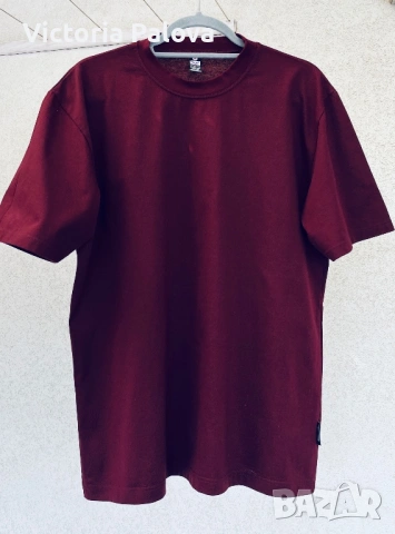Красива тениска унисекс TRIGEMA - цвят бургунди, 100% суперчесан памук