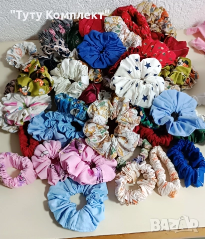 Продавам на едро 70 броя ластици за коса - скрънчи 