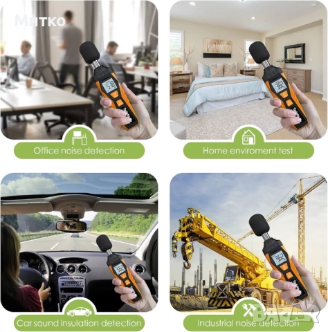 Tadeto Шумомер, преносим цифров децибеломер от 30dB до 130dB с LCD дисплей, претеглен спрямо климати, снимка 3 - Други - 52918350