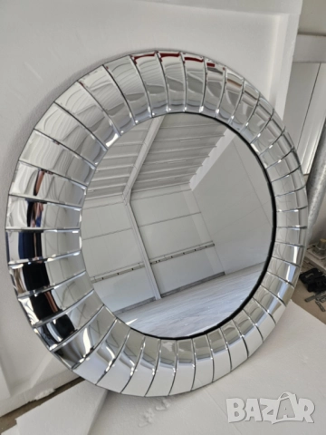 Кръгло декоративно огледало с фасетирана рамка, снимка 10 - Други стоки за дома - 51853184