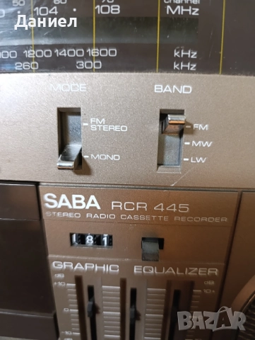 Касетофон SABA RCR 445, снимка 4 - Радиокасетофони, транзистори - 52310551