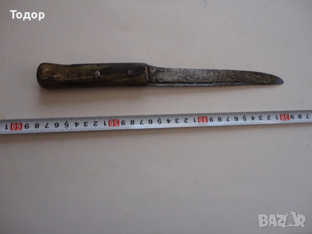 Старинен овчарски нож рогови чирени 