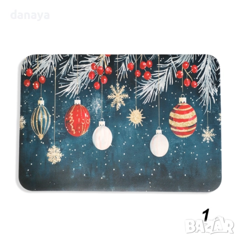 6130 Гумена коледна постелка за входна врата, 61x40cm, снимка 6 - Изтривалки - 51904119