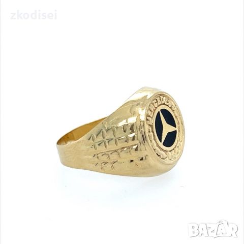 Златен мъжки пръстен 4,85гр. размер:65 14кр. проба:585 модел:24758-1, снимка 3 - Пръстени - 46289408
