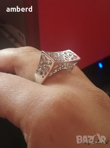 Невероятен сребърен пръстен - модел R086, снимка 2 - Пръстени - 53793064