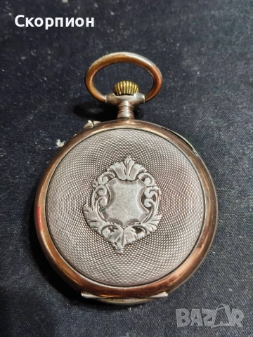 Швейцарски СРЕБЪРЕН джобен часовник 1901г. с позлата - 10 РУБИНА ПРОМОЦИЯ, снимка 11 - Джобни - 48361909