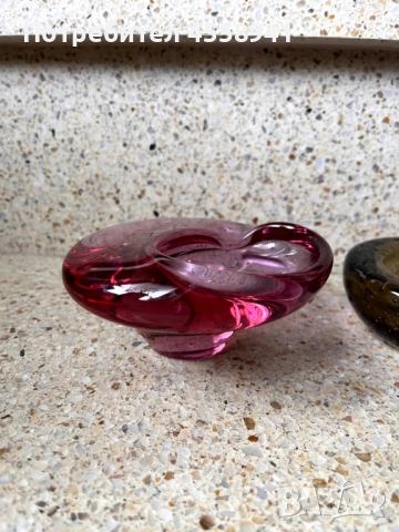 Кристален масивен пепелник, бохемия