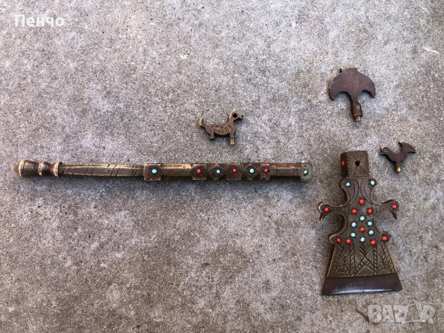 старинен османски /турски, арабски, персийски/ церемониален бронзов чук за захар, снимка 10 - Антикварни и старинни предмети - 51470266