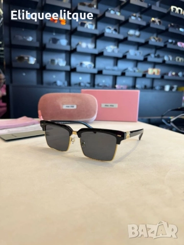 очила с черен обикновен калъф и Ув защита miu miu, снимка 15 - Слънчеви и диоптрични очила - 52185477