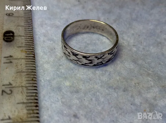 СТАР СТИЛНО РЕТРО АРТ РЪЧНО ОРНАМЕНТИРАН СРЕБЪРЕН ПРЪСТЕН Тип ХАЛКА СРЕБРО ВИСОКА ПРОБА 49725, снимка 2 - Антикварни и старинни предмети - 49682914