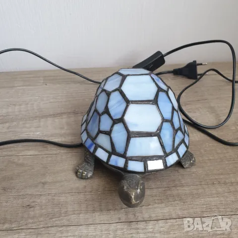 Настолна лампа - костенурка изработена в стил Tiffany, снимка 10 - Настолни лампи - 50045563