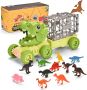 Fanbusa Камион динозавър с 12 мини динозавъра за момчета на възраст 3 години, снимка 1