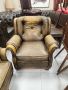 Кресло/фотьойл тип Честърфийлд, естествена кожа, цвят уиски., снимка 1 - Дивани и мека мебел - 45301518
