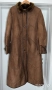 Дълъг дамски кожух кафяв агнешка кожа, снимка 1