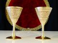 Бронзови чаши за ракия,орнаменти,клетъчен емайл., снимка 1