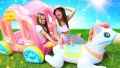 Надуваема играчка 2в1 каляска за принцеси INTEX, 145 x 135 x 104 см, снимка 2