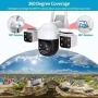 V380-A10 ТРОЙНА IP Камера ( APP:V380) Въртяща водоустойчива WiFi камера с 3 обектива, снимка 2