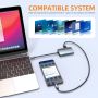 USB C, многопортов USB HUB адаптер, LAN RJ45 Ethernet, SD/TF четец, снимка 6