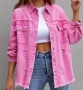 Дамско розово яке - дънково, снимка 2