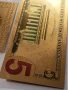 Позлатена с 24 карата злато релефна банкнота 5 долара със сертификат, снимка 11