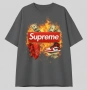ОВЪРСАЙЗ тениски със SUPREME FIRE дизайн, 3 цвята! Или с ТВОЯ идея!, снимка 3